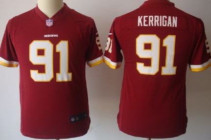 Nike Red youths Game Jersey Washington Redskins 91 Ryan Kerrigan